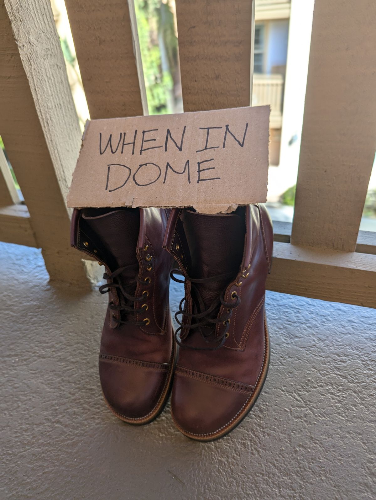 Photo by unofficiallegends on November 3, 2024 of the Iron Boots 5515 in Maryam Ruggine Shell Cordovan.