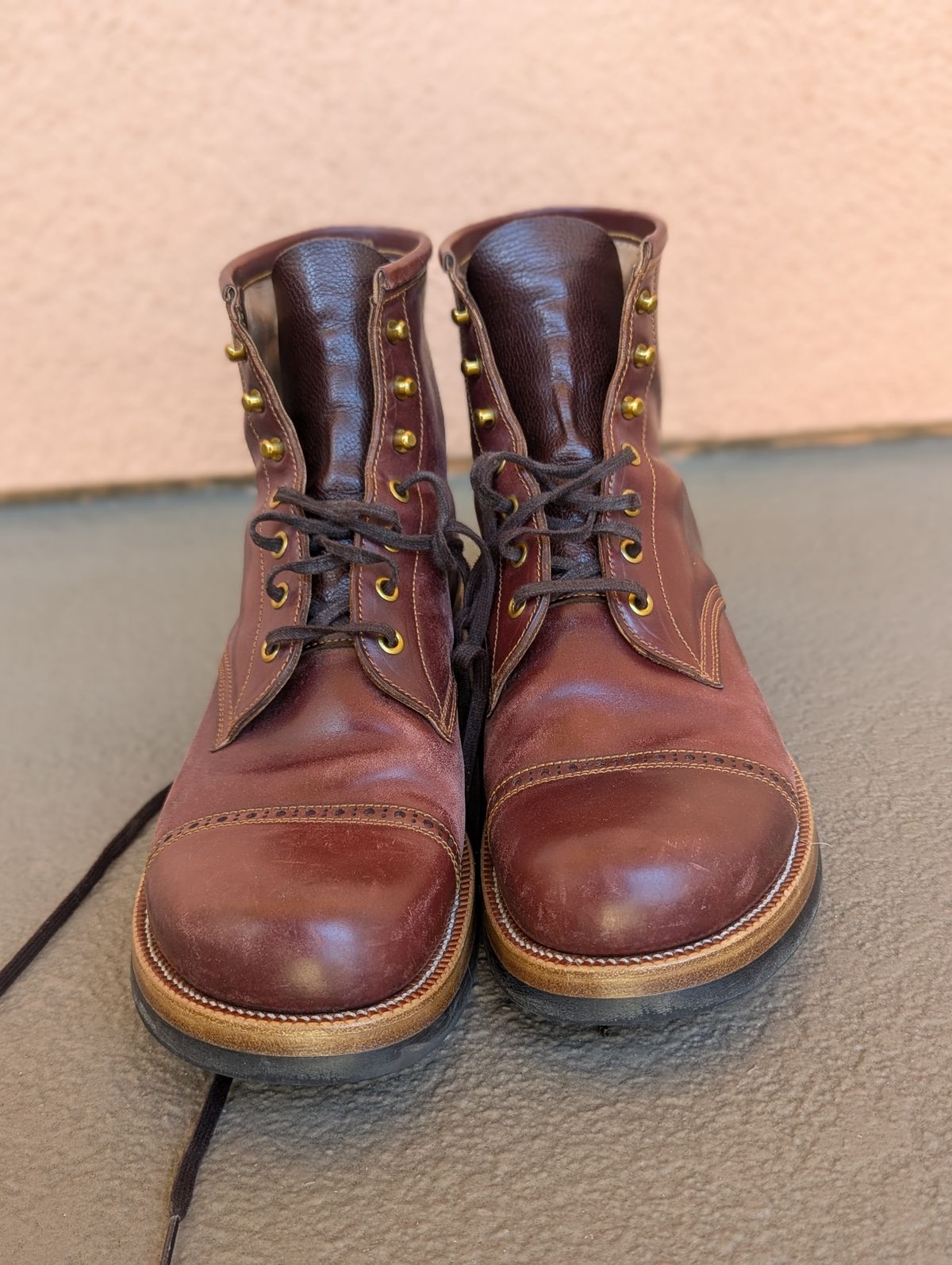 Photo by unofficiallegends on January 2, 2025 of the Iron Boots 5515 in Maryam Ruggine Shell Cordovan.
