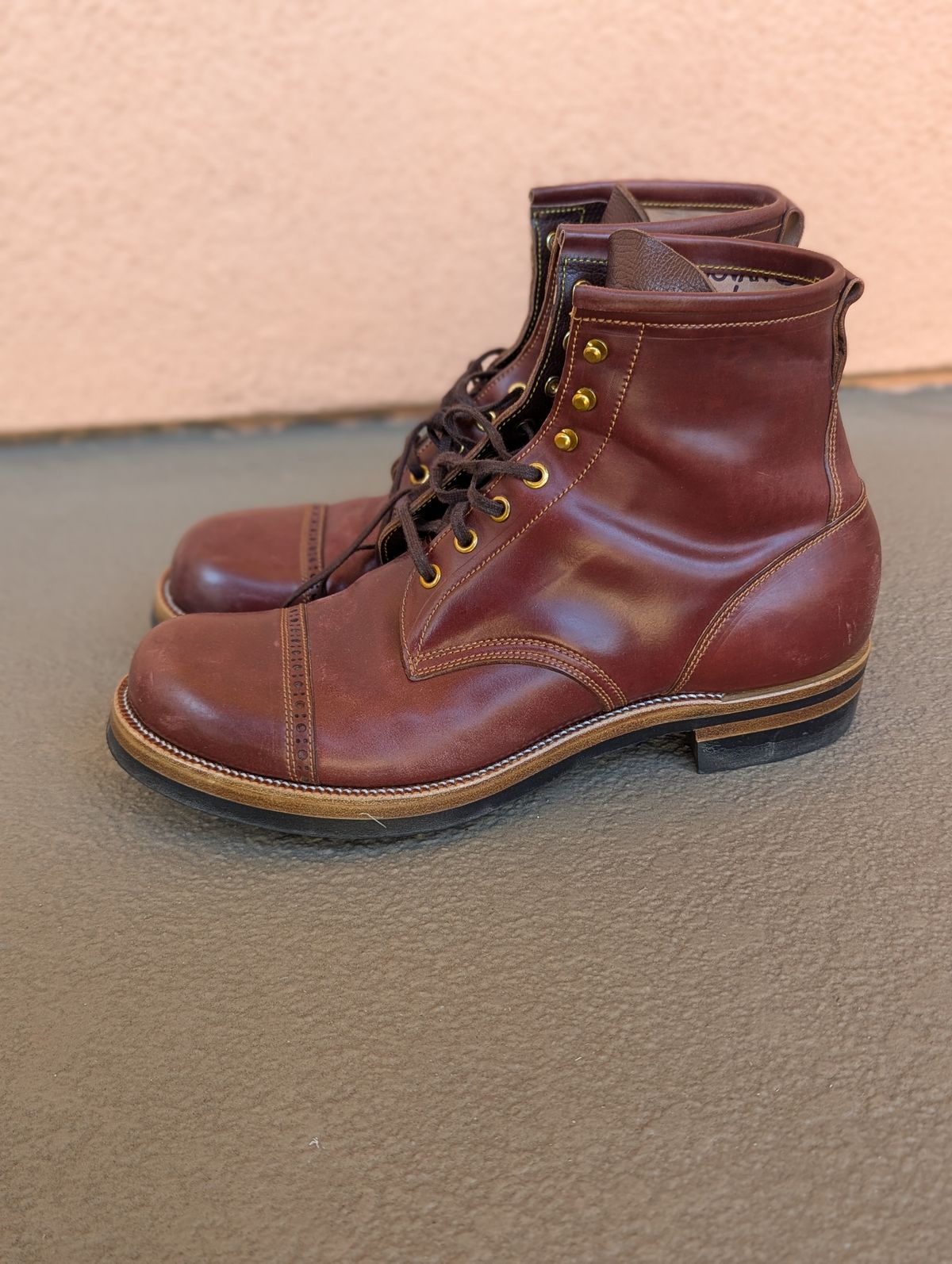 Photo by unofficiallegends on January 2, 2025 of the Iron Boots 5515 in Maryam Ruggine Shell Cordovan.