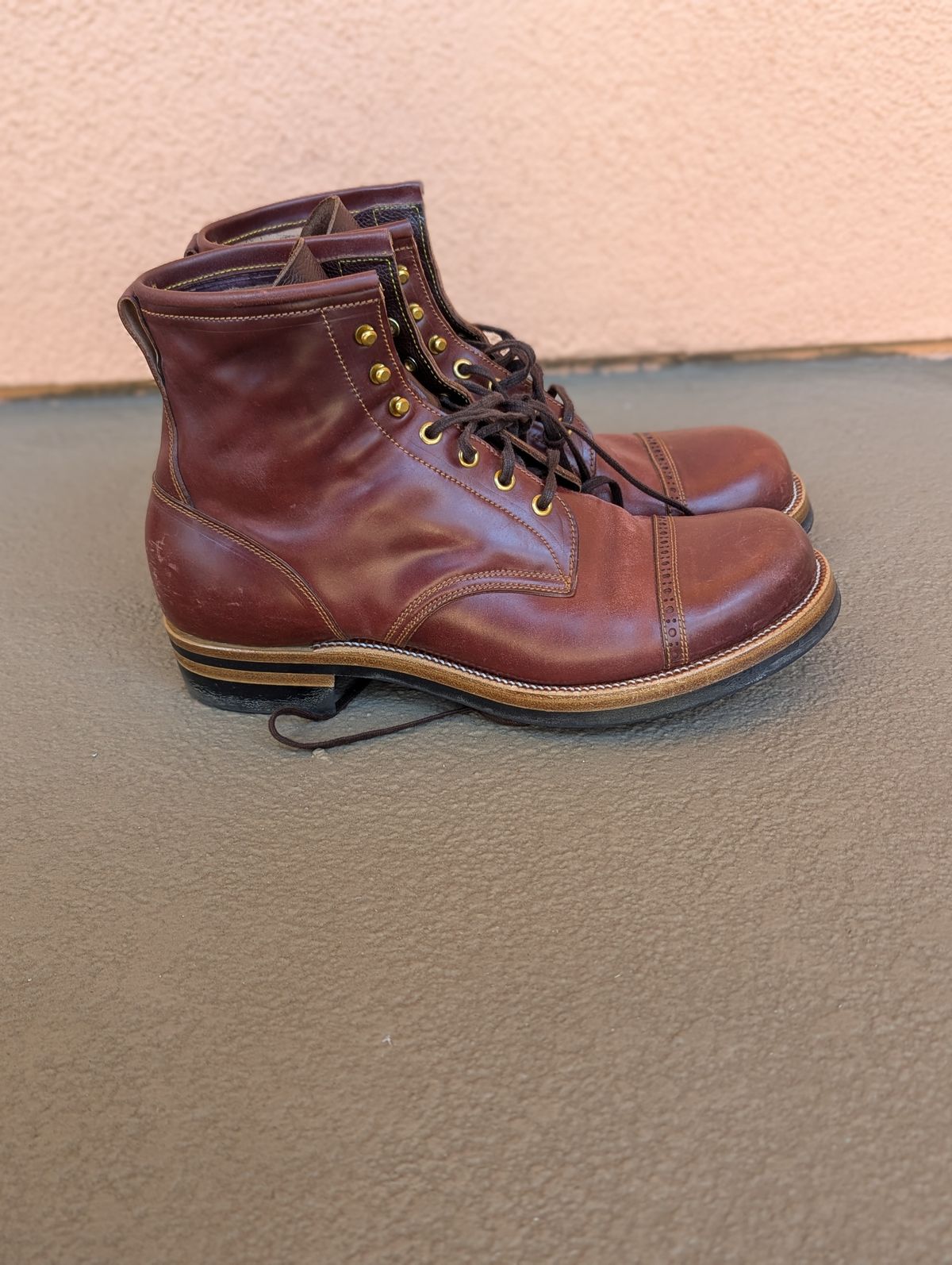 Photo by unofficiallegends on January 2, 2025 of the Iron Boots 5515 in Maryam Ruggine Shell Cordovan.