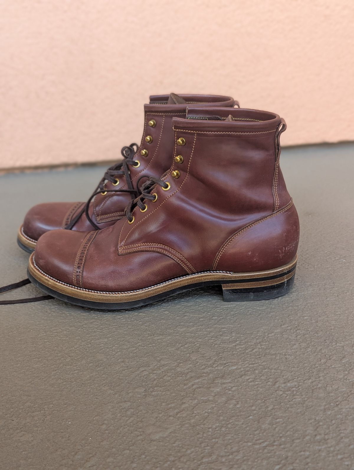 Photo by unofficiallegends on February 2, 2025 of the Iron Boots 5515 in Maryam Ruggine Shell Cordovan.