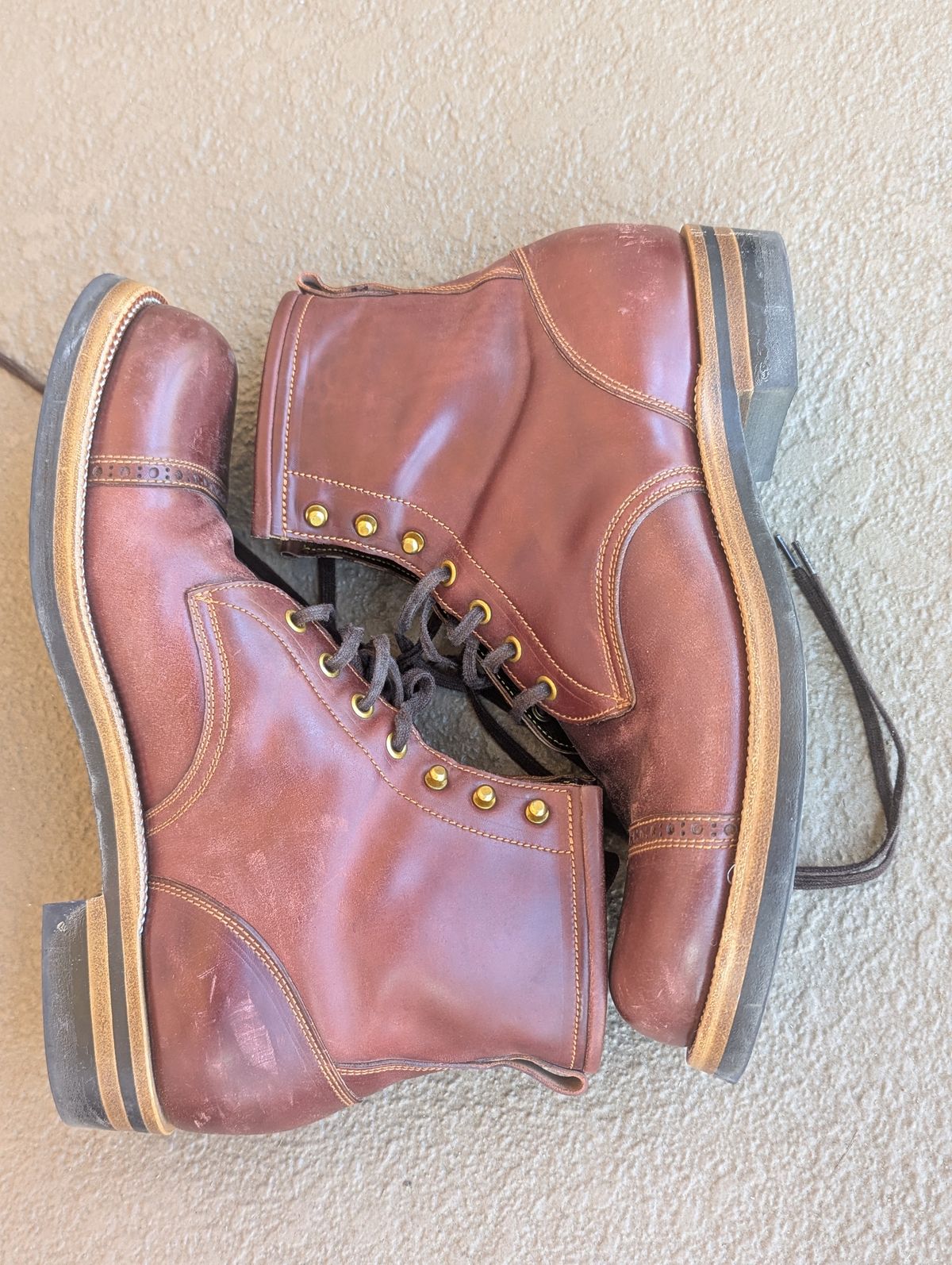 Photo by unofficiallegends on February 2, 2025 of the Iron Boots 5515 in Maryam Ruggine Shell Cordovan.