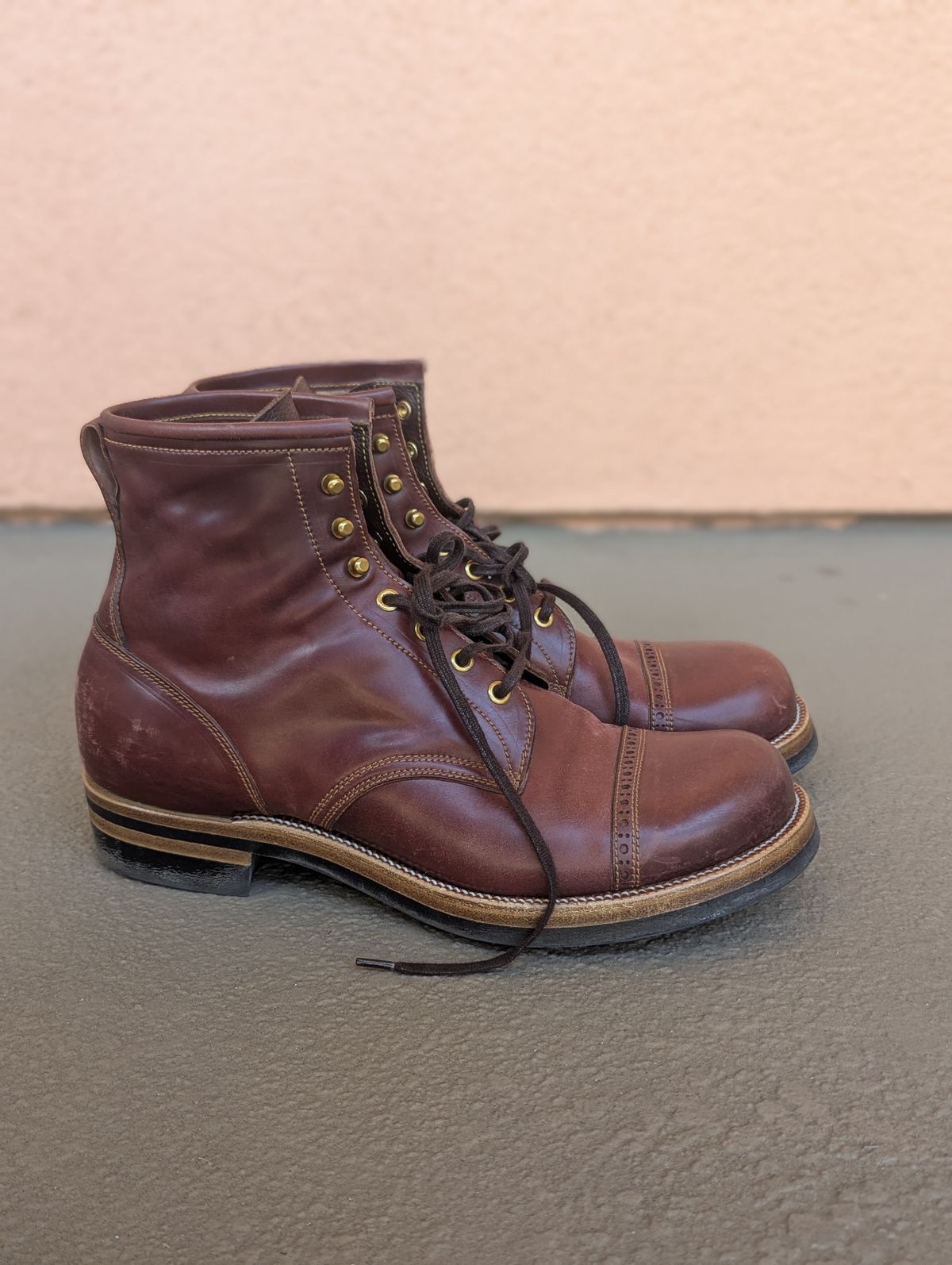 Photo by unofficiallegends on February 2, 2025 of the Iron Boots 5515 in Maryam Ruggine Shell Cordovan.