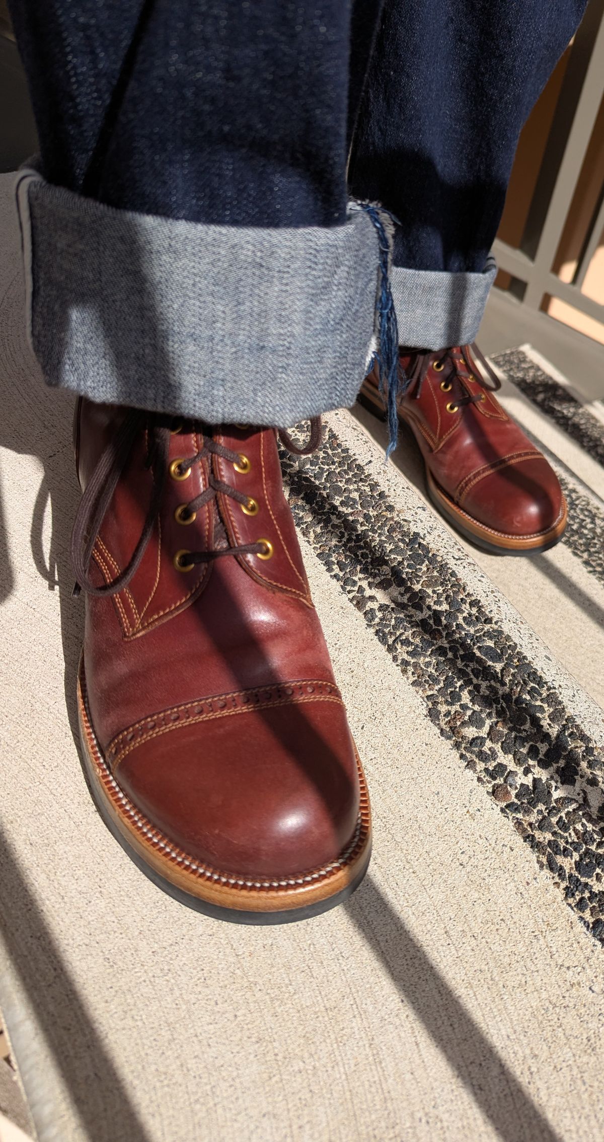 Photo by unofficiallegends on March 2, 2025 of the Iron Boots 5515 in Maryam Ruggine Shell Cordovan.