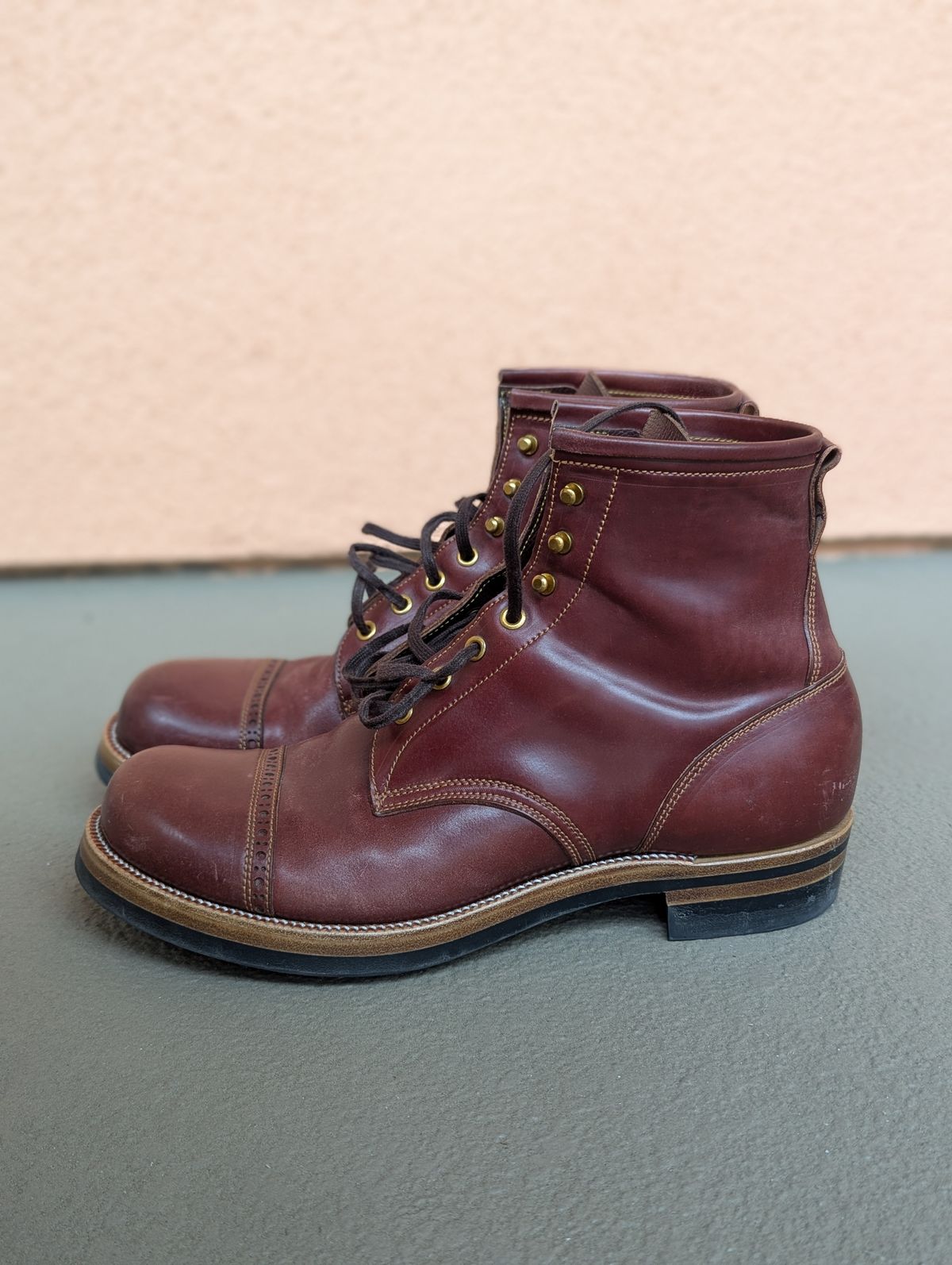 Photo by unofficiallegends on March 2, 2025 of the Iron Boots 5515 in Maryam Ruggine Shell Cordovan.