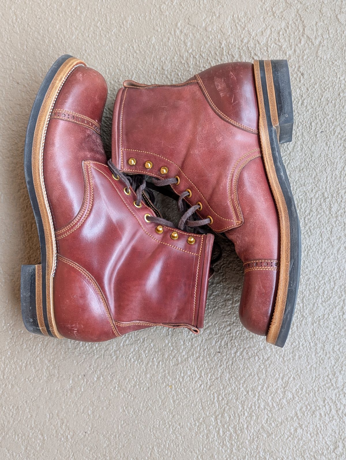 Photo by unofficiallegends on March 2, 2025 of the Iron Boots 5515 in Maryam Ruggine Shell Cordovan.