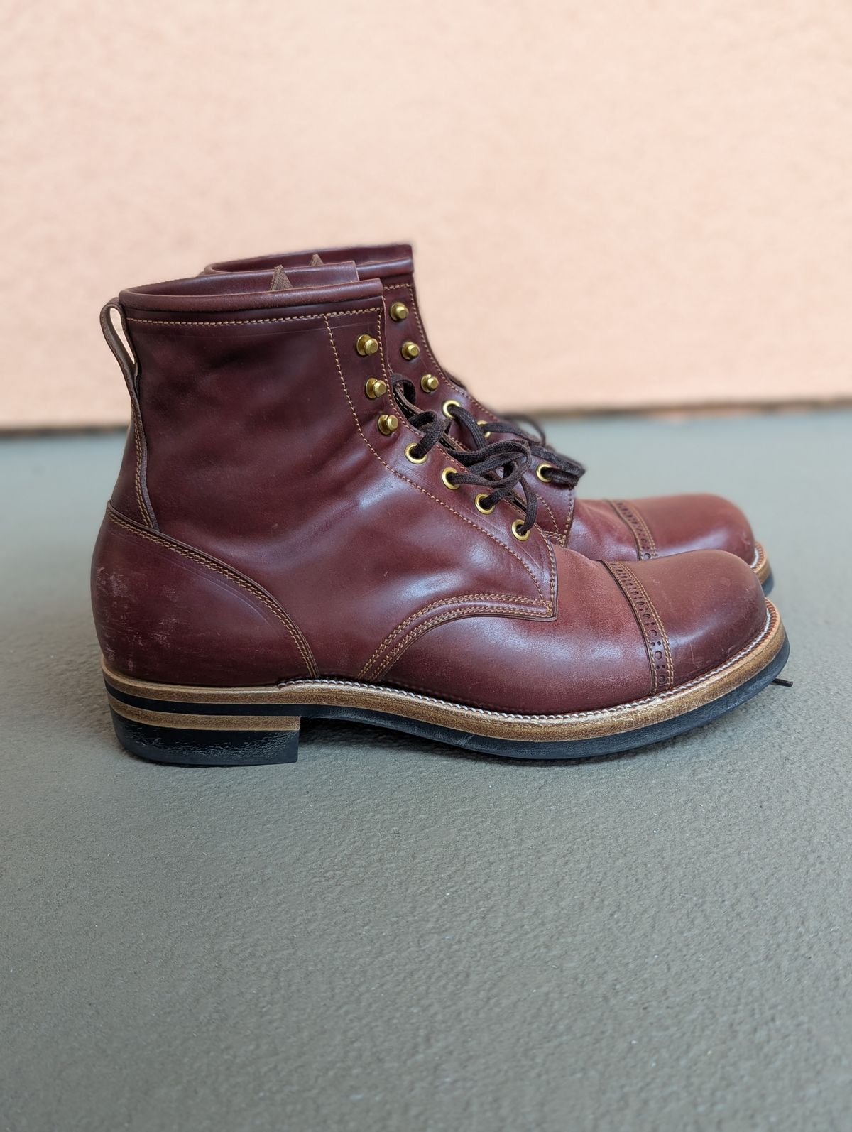 Photo by unofficiallegends on March 2, 2025 of the Iron Boots 5515 in Maryam Ruggine Shell Cordovan.