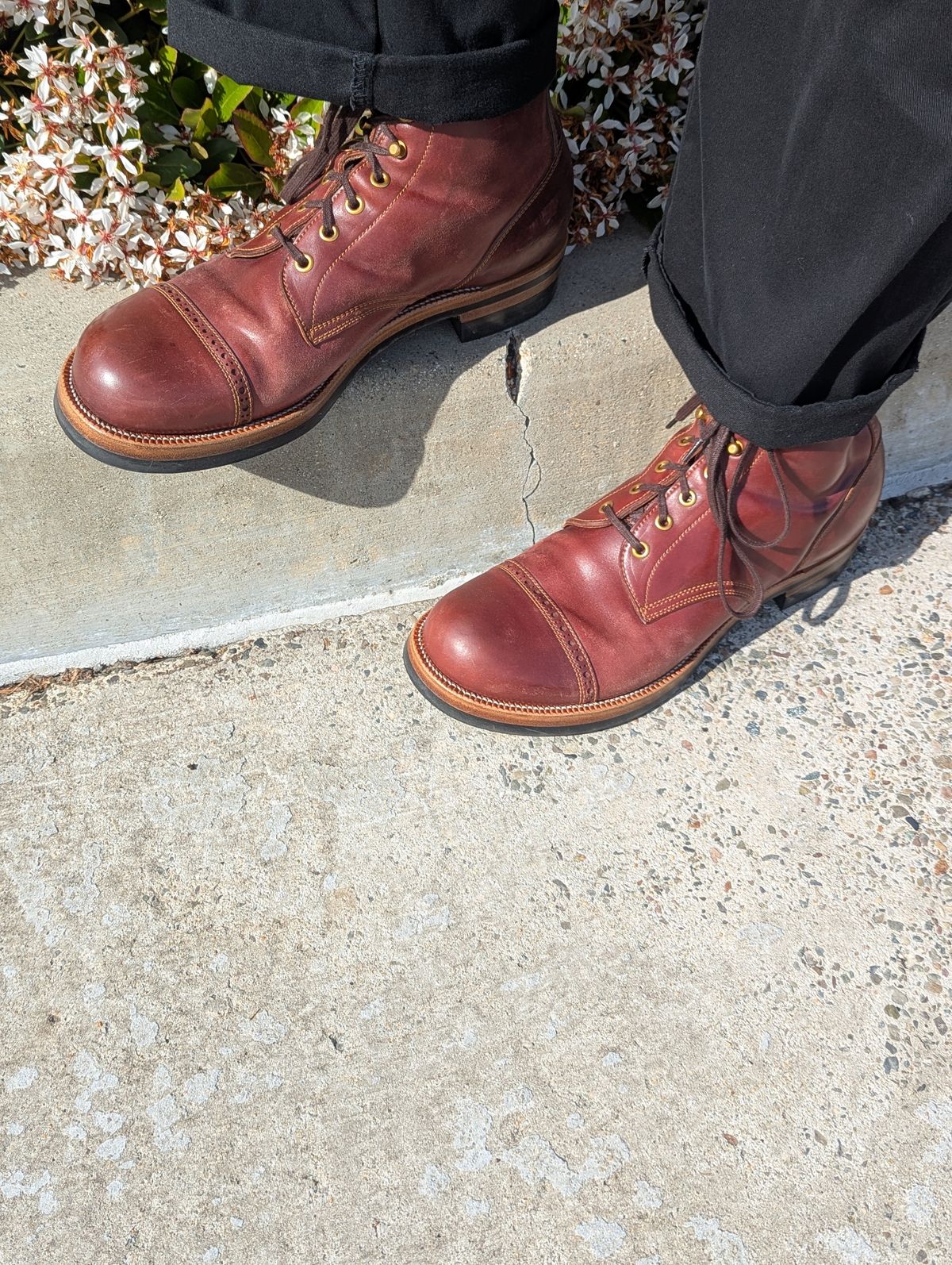 Photo by unofficiallegends on March 31, 2025 of the Iron Boots 5515 in Maryam Ruggine Shell Cordovan.