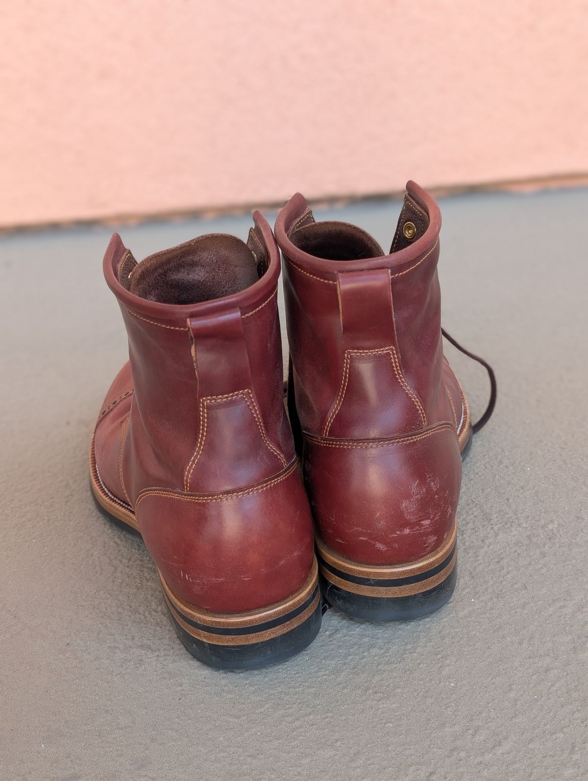 Photo by unofficiallegends on April 4, 2025 of the Iron Boots 5515 in Maryam Ruggine Shell Cordovan.