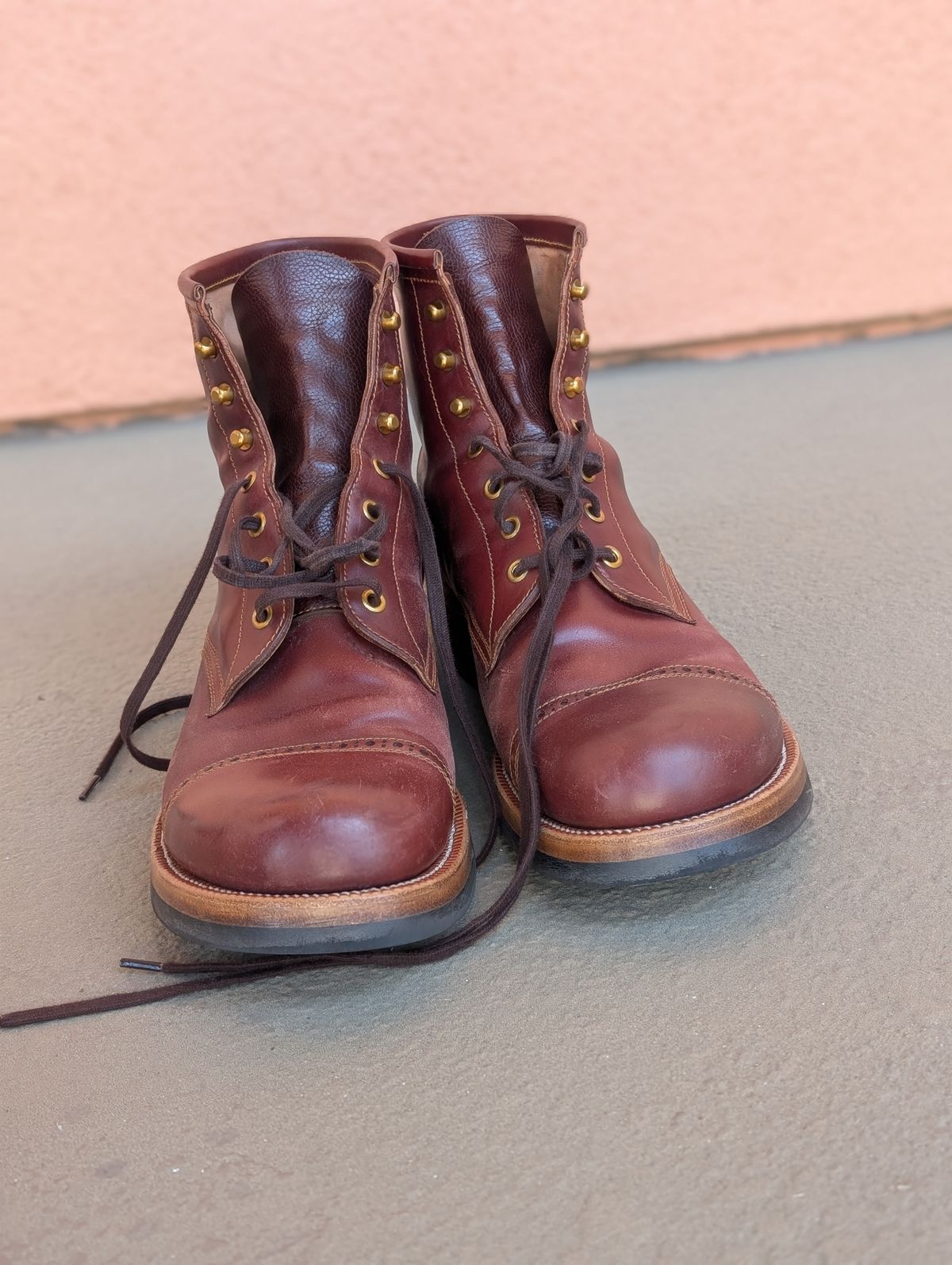 Photo by unofficiallegends on April 4, 2025 of the Iron Boots 5515 in Maryam Ruggine Shell Cordovan.