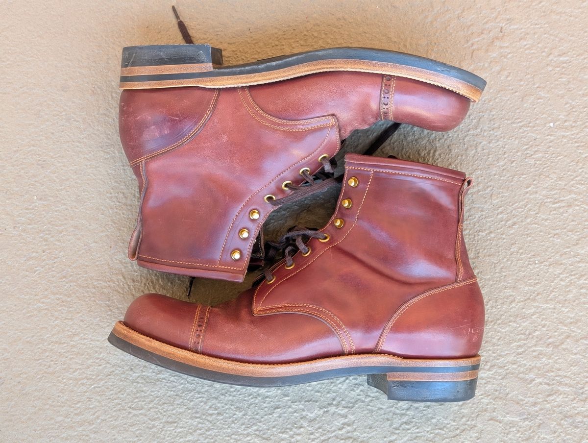 Photo by unofficiallegends on April 4, 2025 of the Iron Boots 5515 in Maryam Ruggine Shell Cordovan.