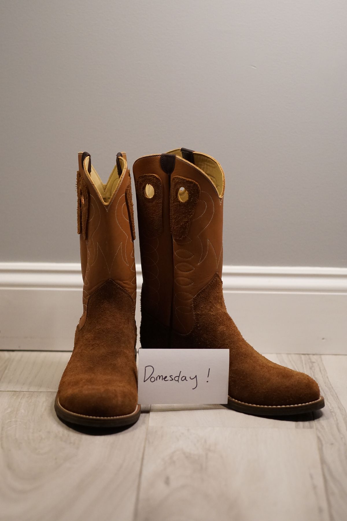 Photo by litespeedd on October 1, 2024 of the Beck Cowboy Boots Working Cowboy Custom in Seidel Brown Roughout.