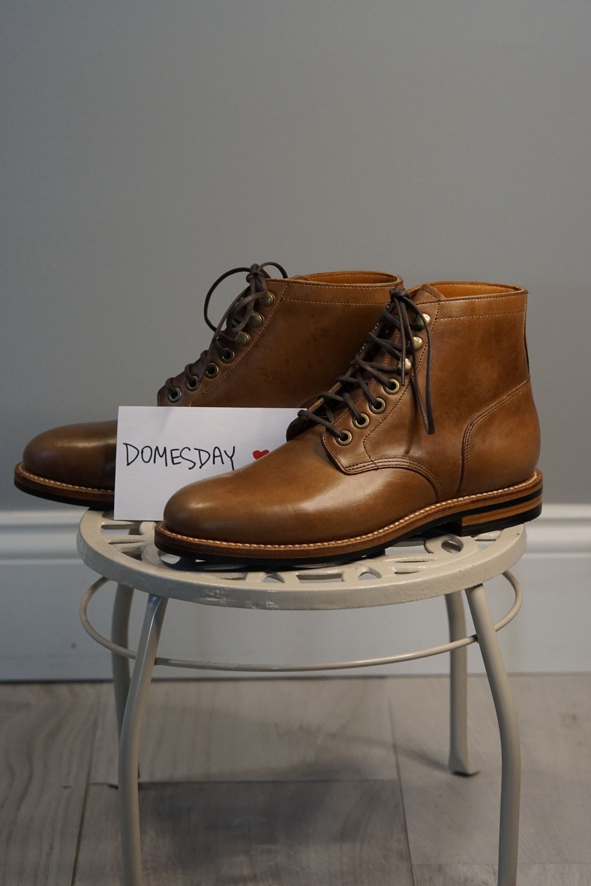 Photo by litespeedd on October 2, 2024 of the Grant Stone Nora Boot in Horween Dune Chromexcel.