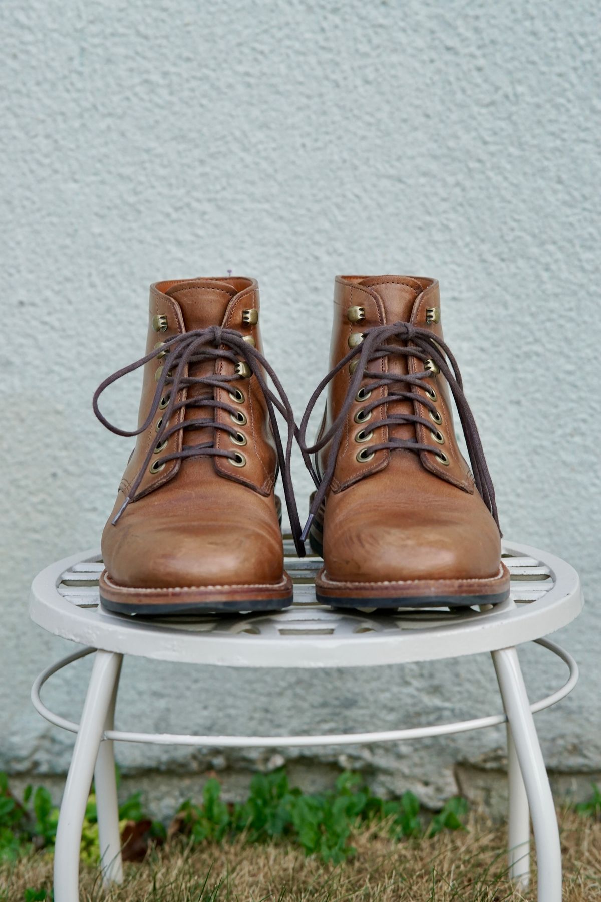 Photo by litespeedd on November 1, 2024 of the Grant Stone Nora Boot in Horween Dune Chromexcel.