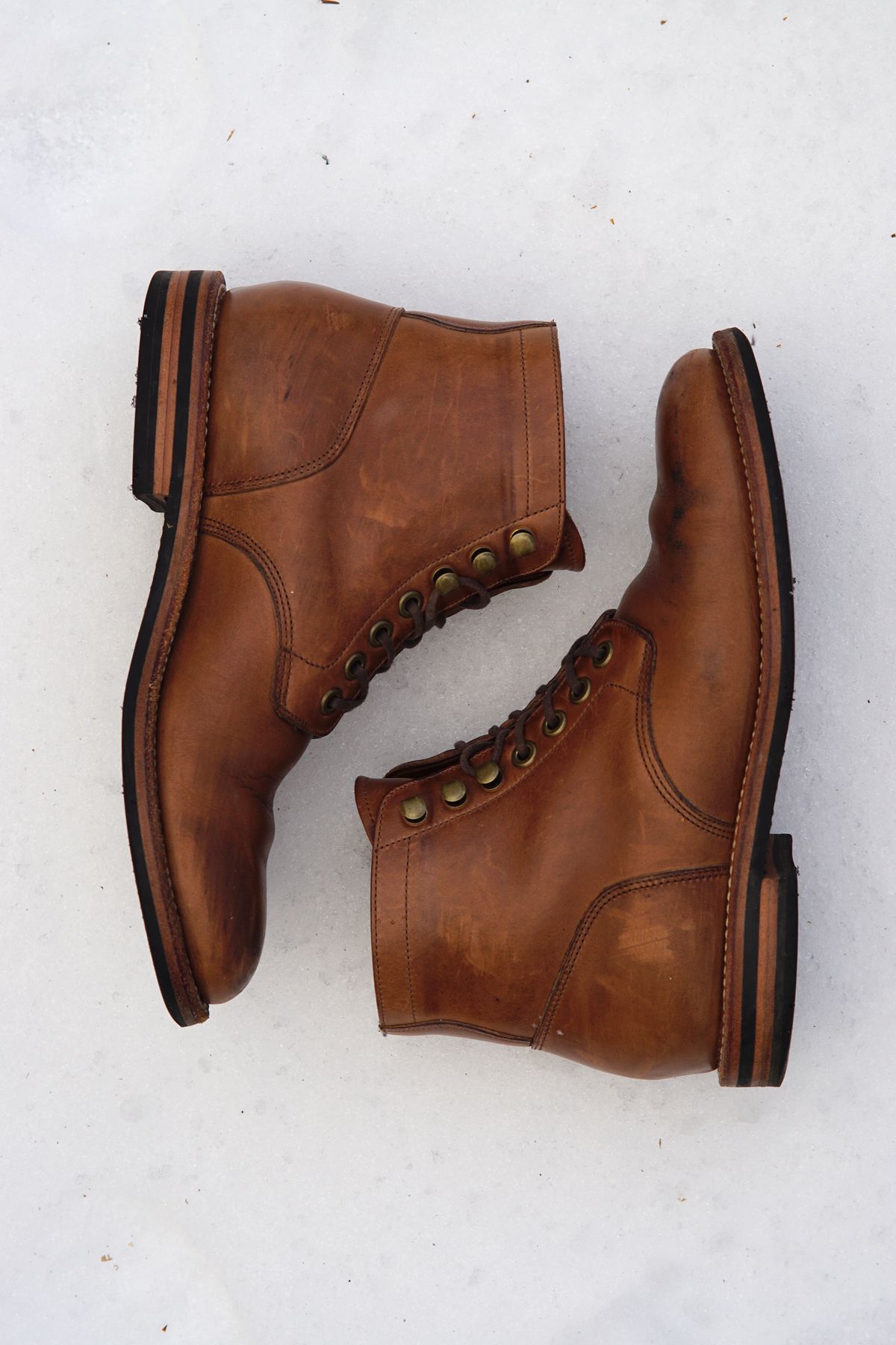 Photo by litespeedd on January 2, 2025 of the Grant Stone Nora Boot in Horween Dune Chromexcel.