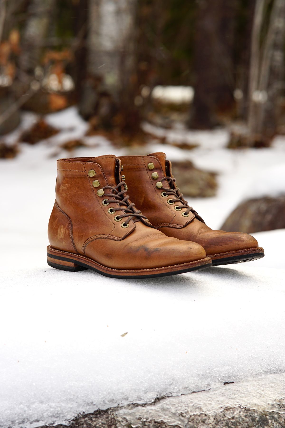 Photo by litespeedd on January 2, 2025 of the Grant Stone Nora Boot in Horween Dune Chromexcel.