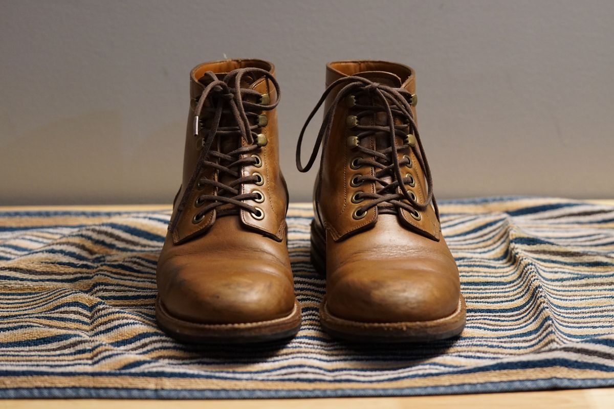 Photo by litespeedd on February 4, 2025 of the Grant Stone Nora Boot in Horween Dune Chromexcel.