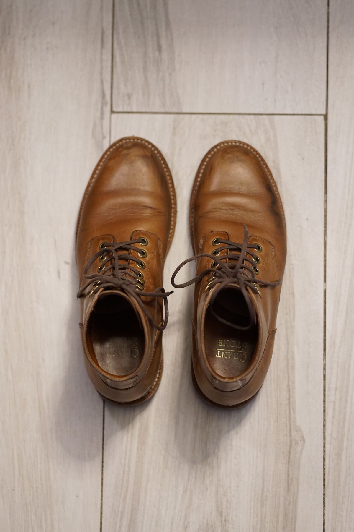 Photo by litespeedd on February 4, 2025 of the Grant Stone Nora Boot in Horween Dune Chromexcel.