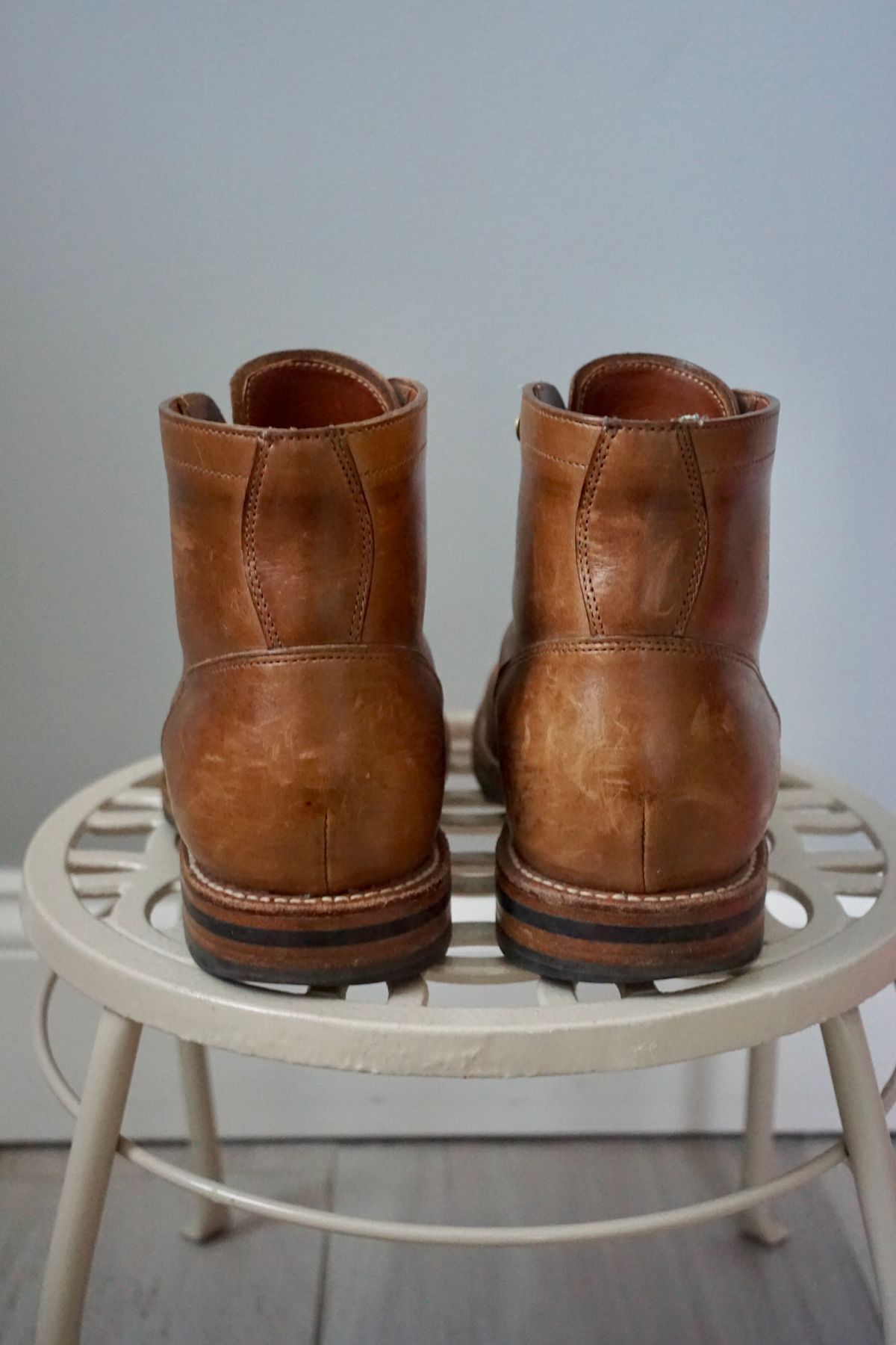 Photo by litespeedd on March 4, 2025 of the Grant Stone Nora Boot in Horween Dune Chromexcel.