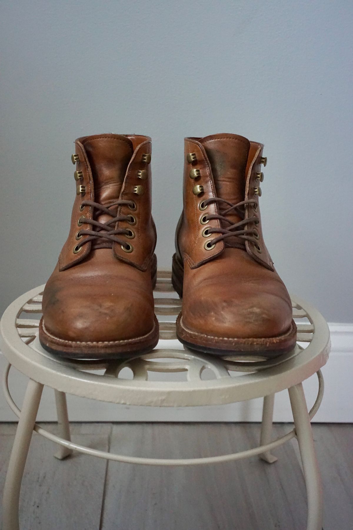 Photo by litespeedd on March 4, 2025 of the Grant Stone Nora Boot in Horween Dune Chromexcel.