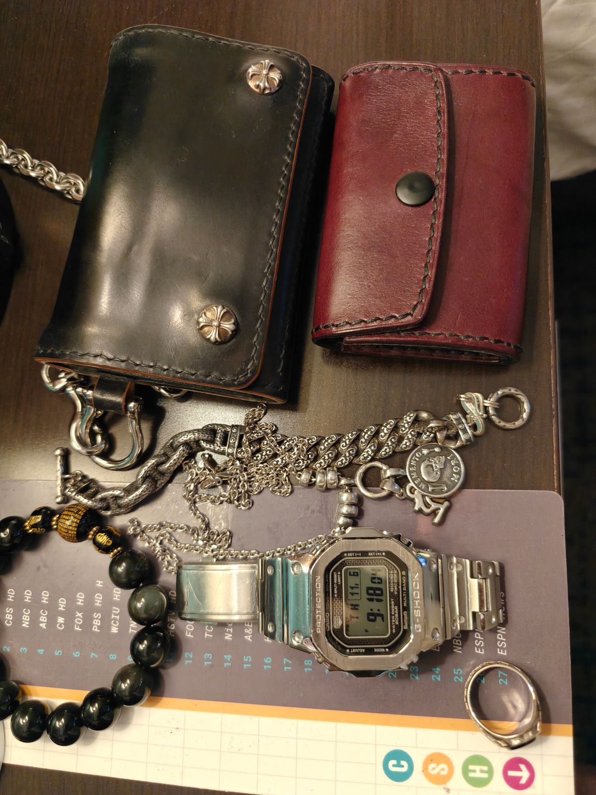 Photo by litespeedd on November 7, 2025 of the Black Lotus Leather Custom Tracker Wallet in Rocado Black Shell Cordovan.