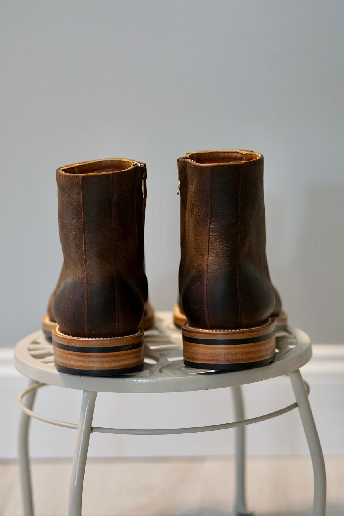 Photo by litespeedd on October 15, 2024 of the Arno Shoes Bliskavka in C.F Stead Russet Kudu.