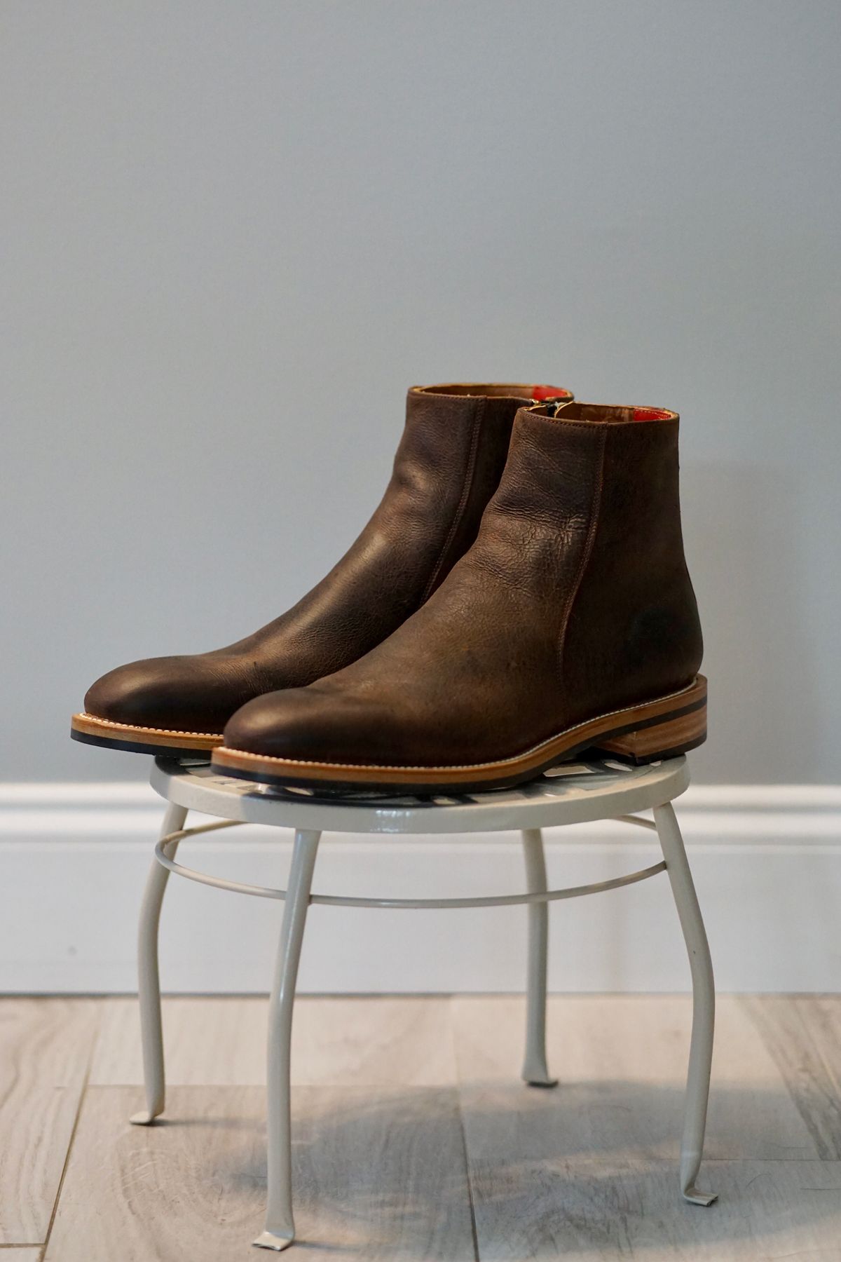 Photo by litespeedd on October 15, 2024 of the Arno Shoes Bliskavka in C.F Stead Russet Kudu.