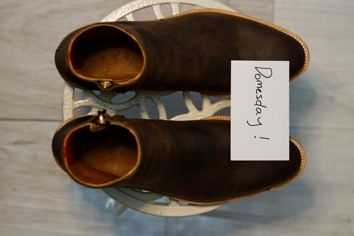 Photo by litespeedd on October 15, 2024 of the Arno Shoes Bliskavka in C.F Stead Russet Kudu.