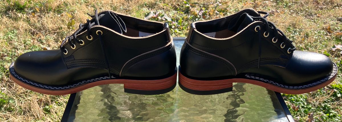 Photo by TorreEgger on December 8, 2023 of the Nicks Comstock in Horween Black Chromexcel.