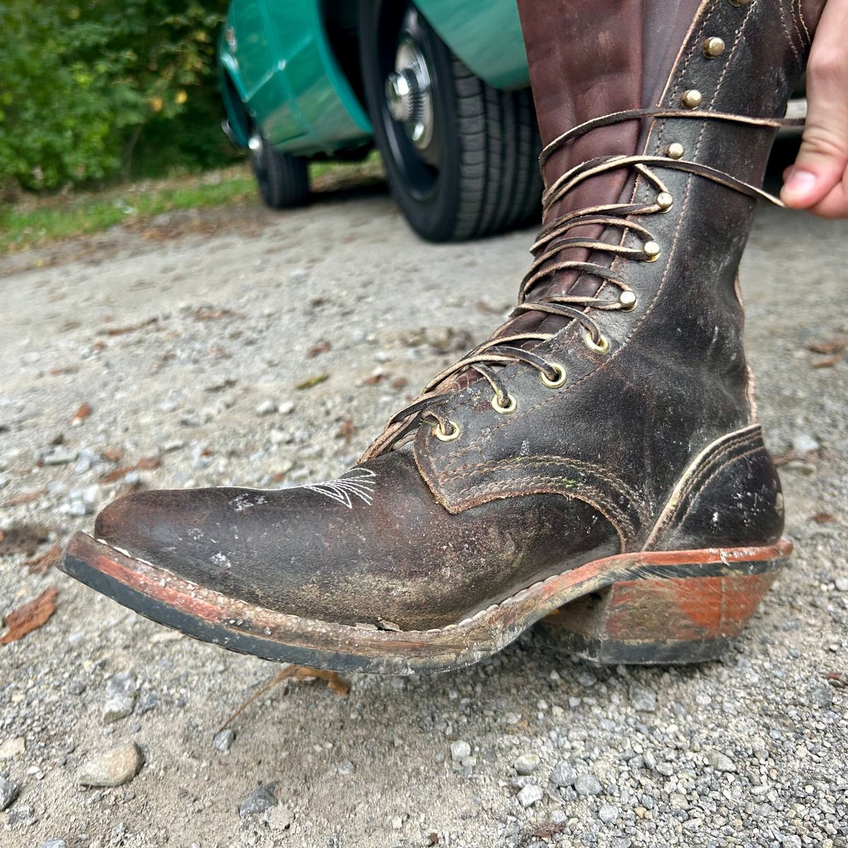 Photo by MasonAlbertini on October 7, 2025 of the Nicks Packer in Horween Brown Waxed Flesh.