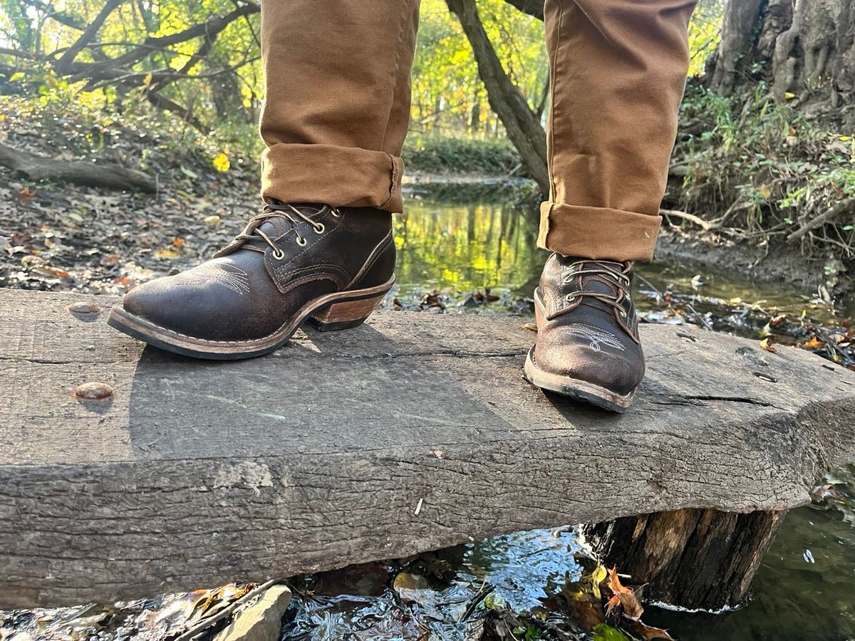Photo by MasonAlbertini on November 4, 2025 of the Nicks Packer in Horween Brown Waxed Flesh.