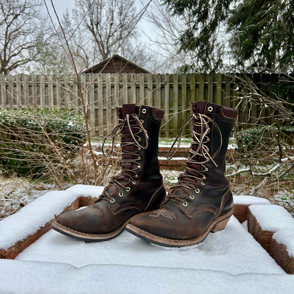 Photo by MasonAlbertini on December 1, 2025 of the Nicks Packer in Horween Brown Waxed Flesh.