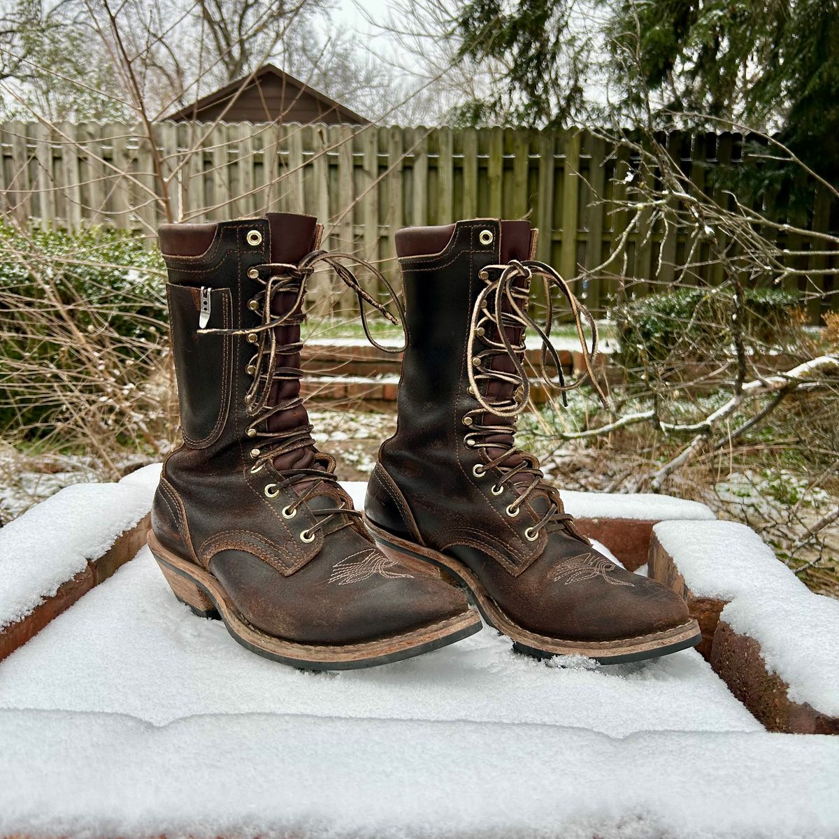 Photo by MasonAlbertini on December 1, 2025 of the Nicks Packer in Horween Brown Waxed Flesh.