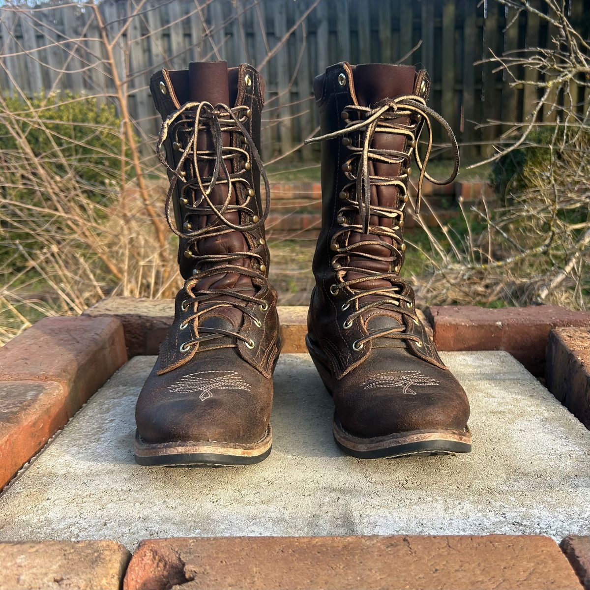 Photo by MasonAlbertini on January 4, 2026 of the Nicks Packer in Horween Brown Waxed Flesh.