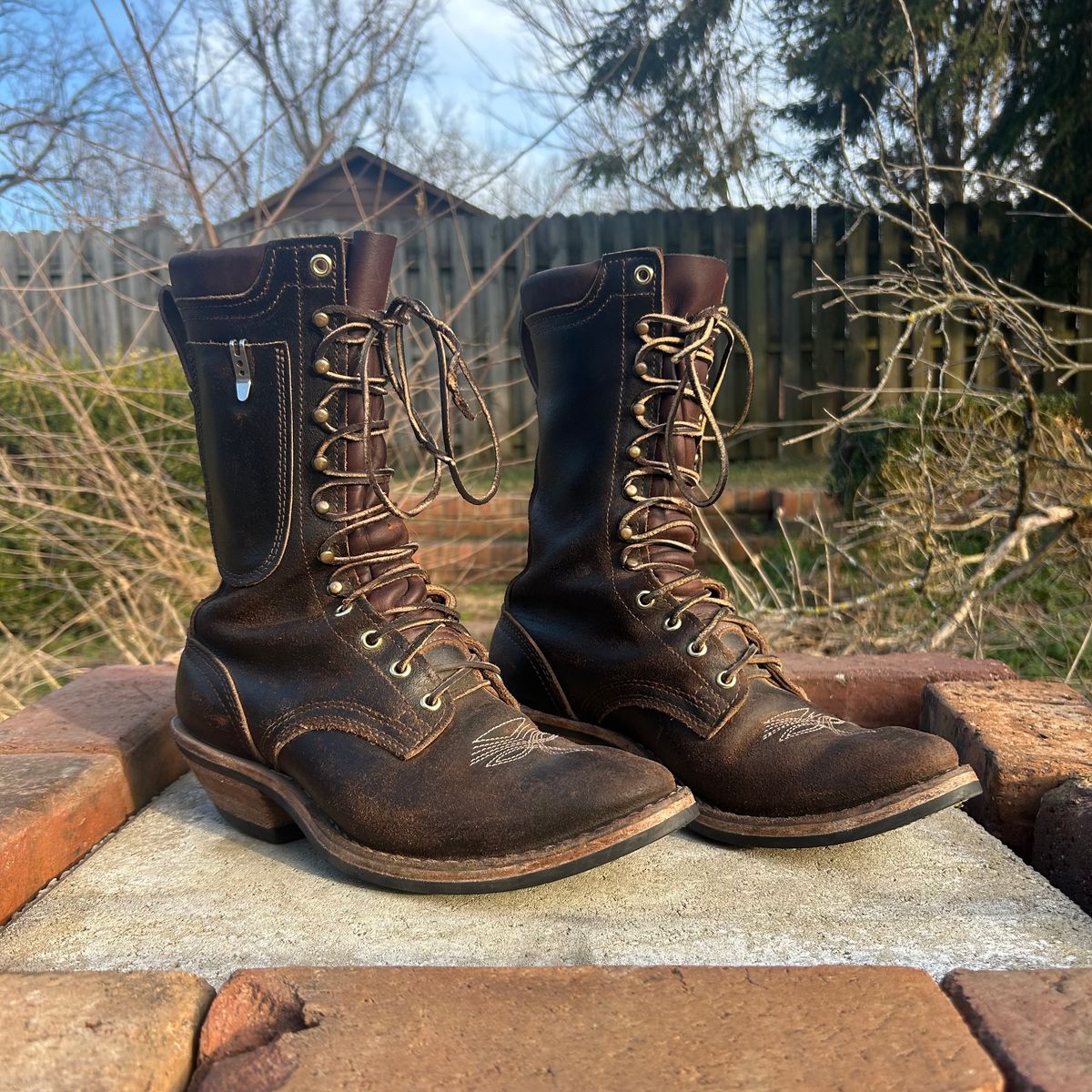 Photo by MasonAlbertini on January 4, 2026 of the Nicks Packer in Horween Brown Waxed Flesh.