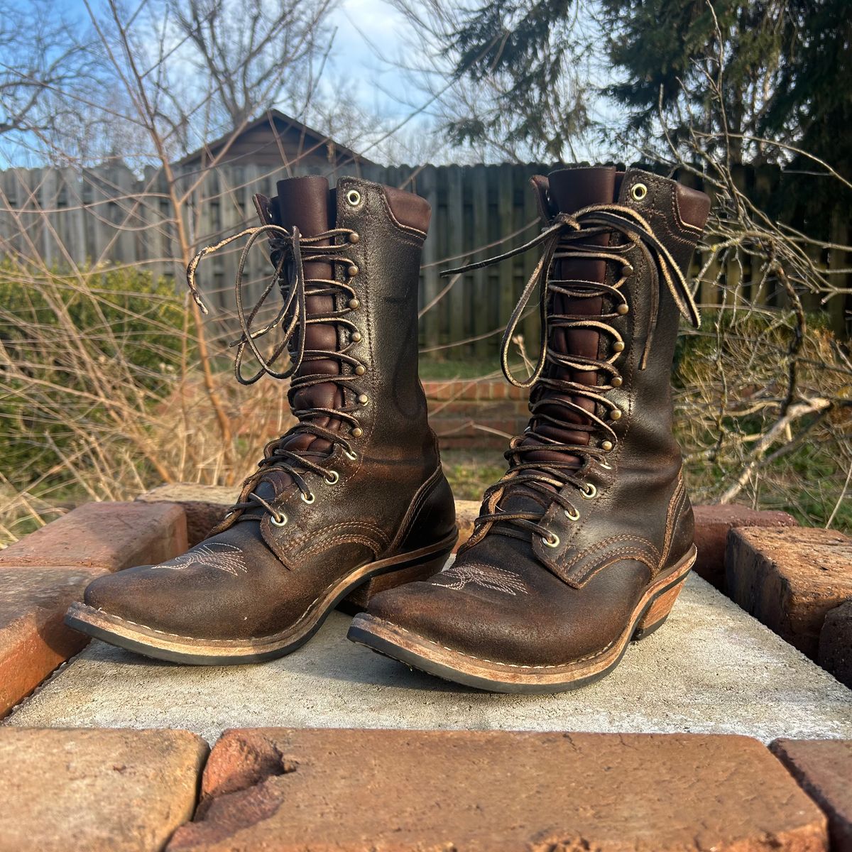 Photo by MasonAlbertini on January 4, 2026 of the Nicks Packer in Horween Brown Waxed Flesh.