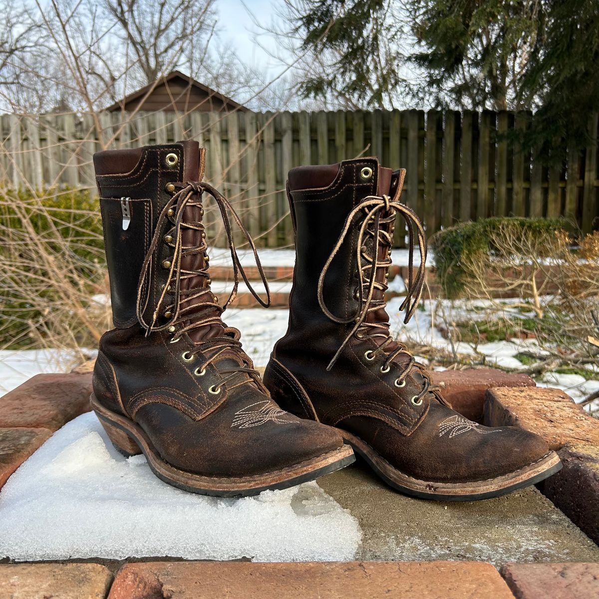 Photo by MasonAlbertini on February 2, 2026 of the Nicks Packer in Horween Brown Waxed Flesh.