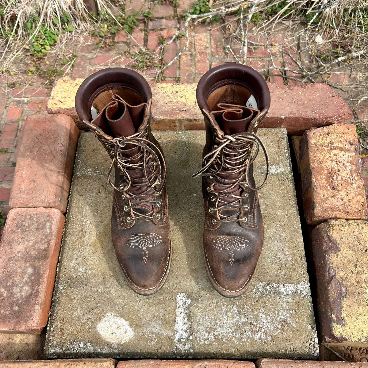 Photo by MasonAlbertini on March 3, 2026 of the Nicks Packer in Horween Brown Waxed Flesh.