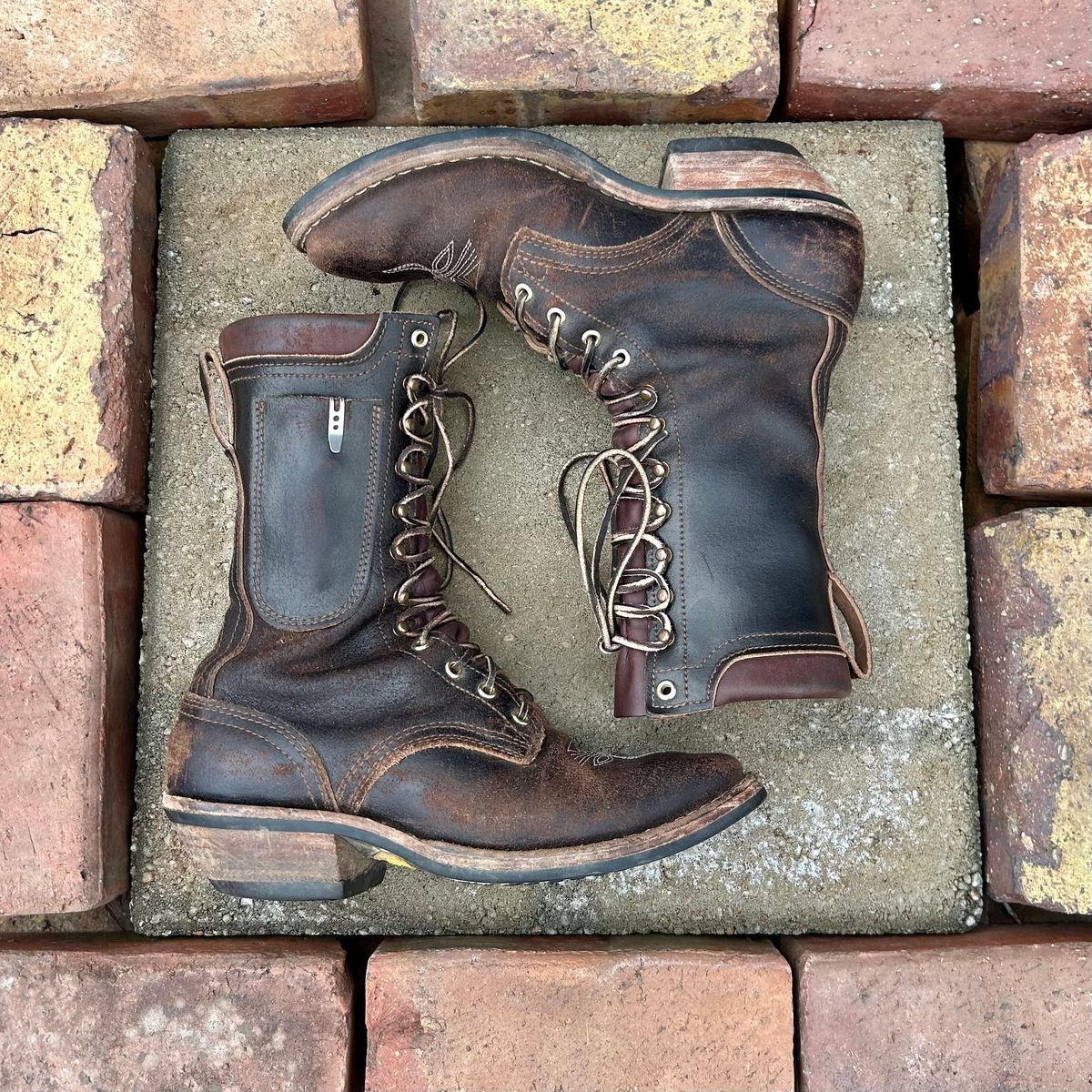 Photo by MasonAlbertini on April 1, 2026 of the Nicks Packer in Horween Brown Waxed Flesh.