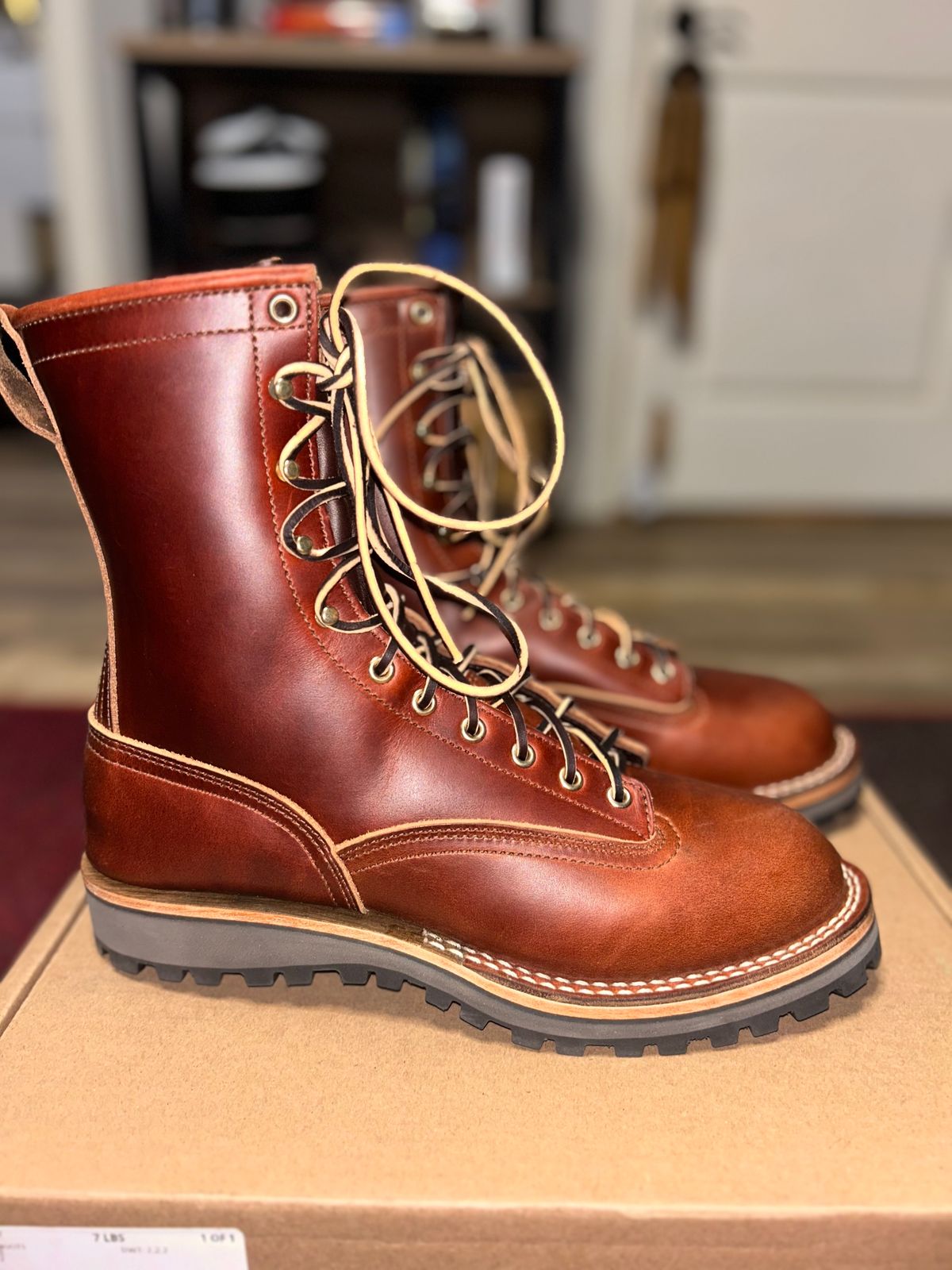 Photo by MasonAlbertini on October 1, 2024 of the Nicks Lace to Toe Heritage in Seidel 1964 Brown Doublehsot.