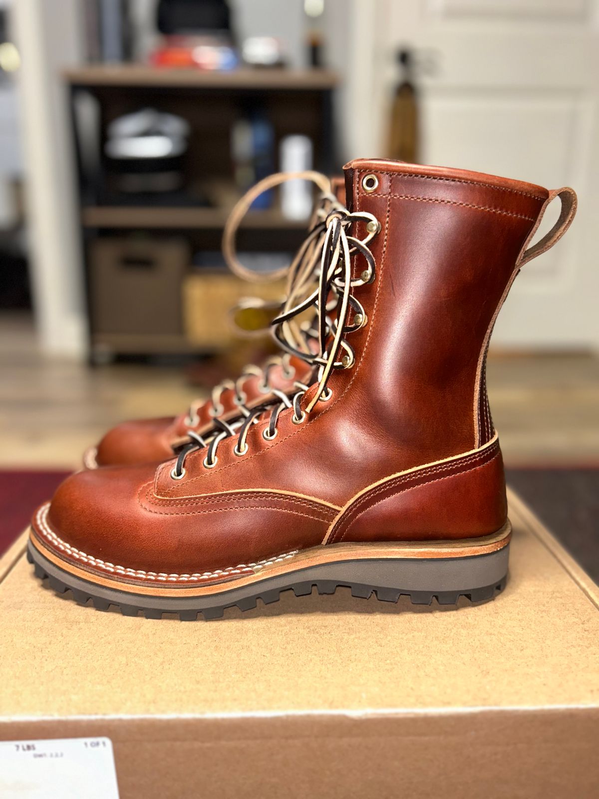 Photo by MasonAlbertini on October 1, 2024 of the Nicks Lace to Toe Heritage in Seidel 1964 Brown Doublehsot.