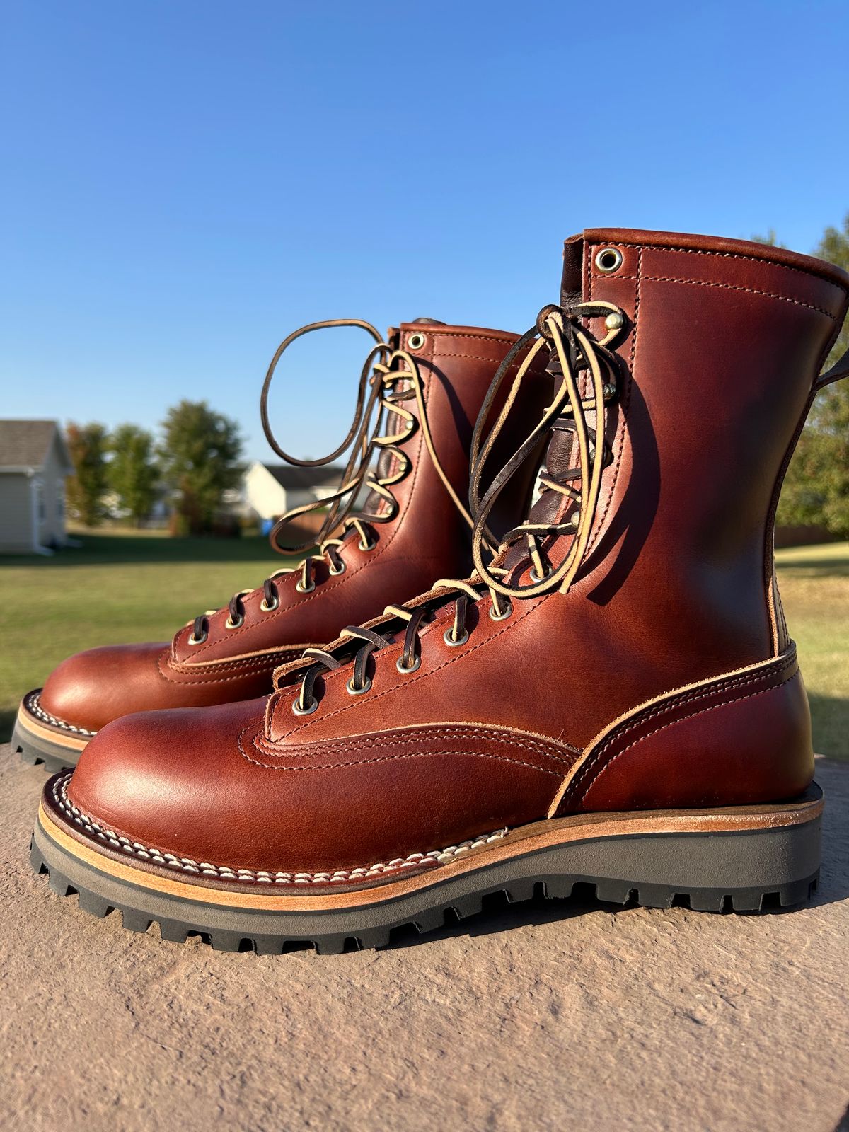Photo by MasonAlbertini on October 1, 2024 of the Nicks Lace to Toe Heritage in Seidel 1964 Brown Doublehsot.