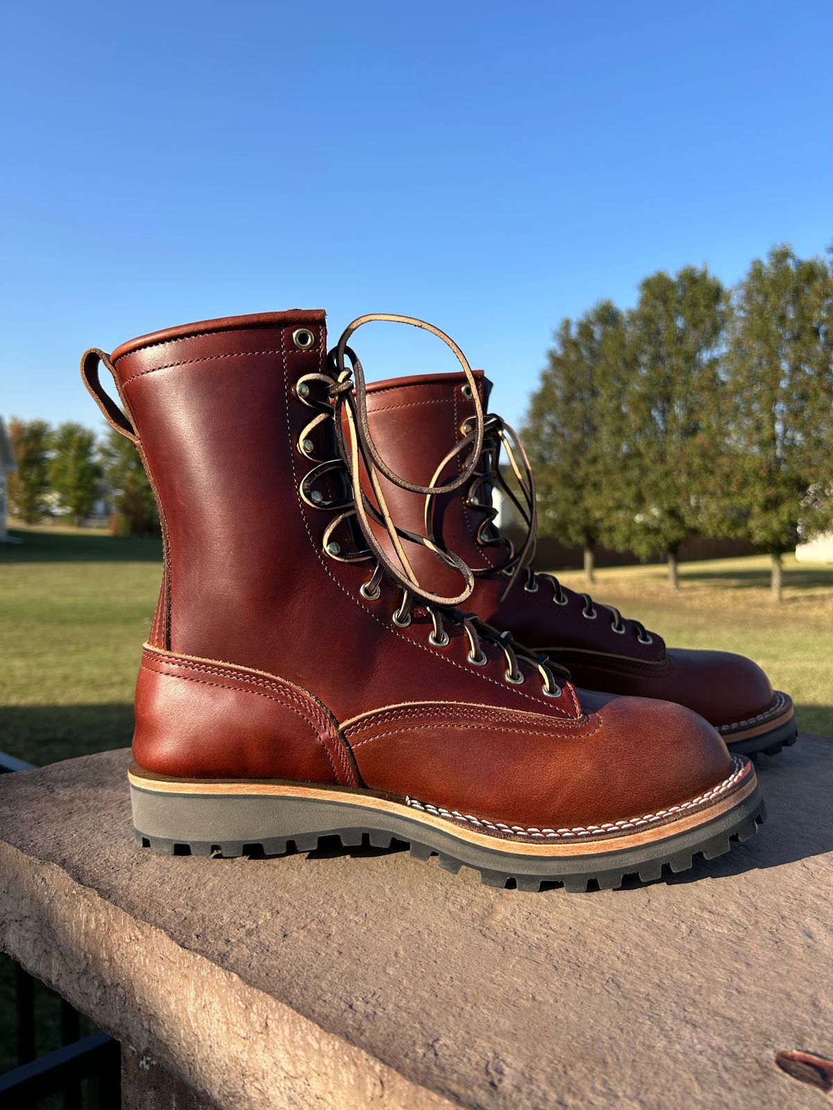 Photo by MasonAlbertini on October 1, 2024 of the Nicks Lace to Toe Heritage in Seidel 1964 Brown Doublehsot.
