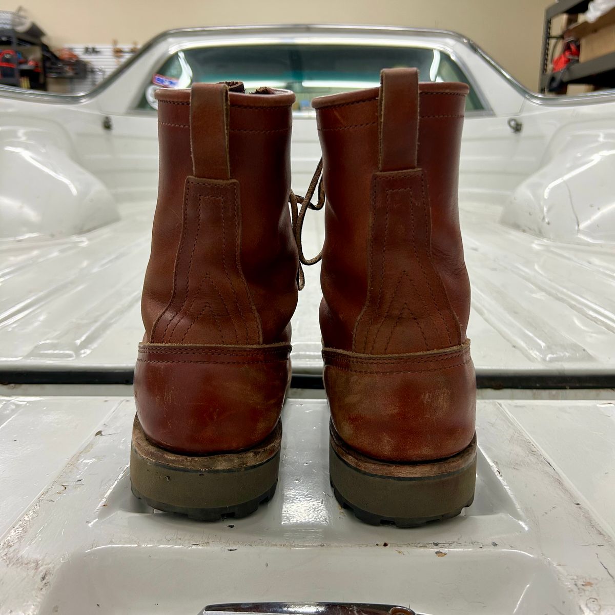 Photo by MasonAlbertini on March 6, 2025 of the Nicks Lace to Toe Heritage in Seidel 1964 Brown Doublehsot.