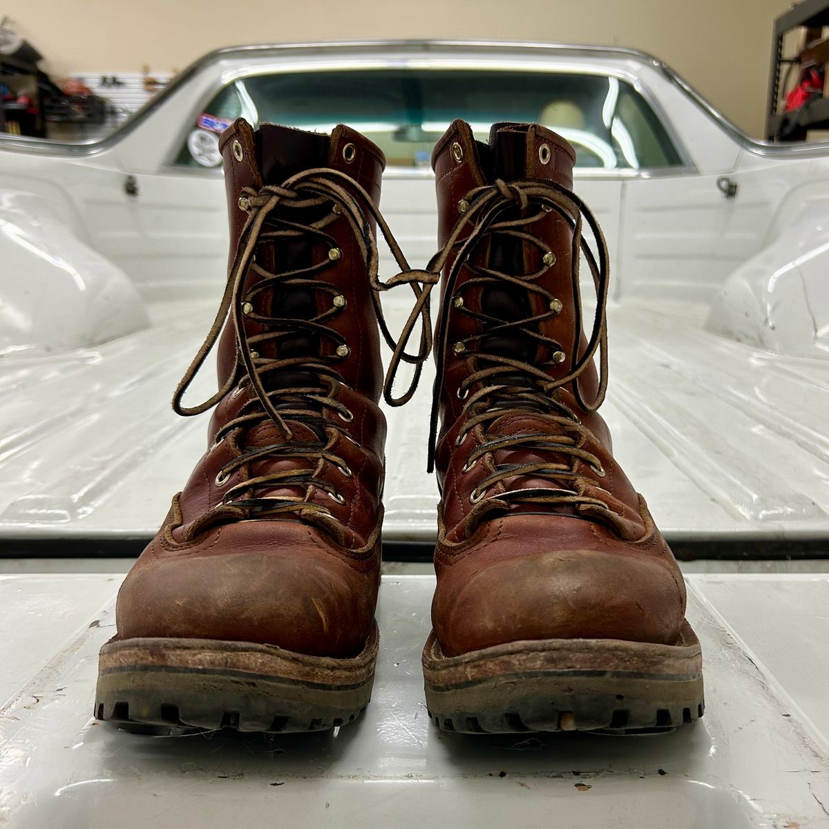 Photo by MasonAlbertini on March 6, 2025 of the Nicks Lace to Toe Heritage in Seidel 1964 Brown Doublehsot.