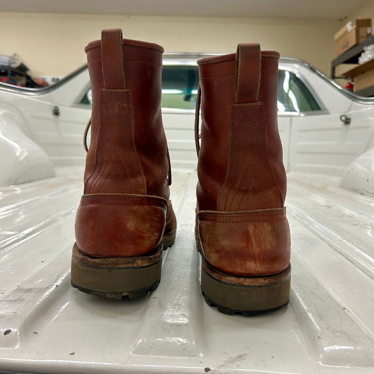 Photo by MasonAlbertini on April 6, 2025 of the Nicks Lace to Toe Heritage in Seidel 1964 Brown Doublehsot.