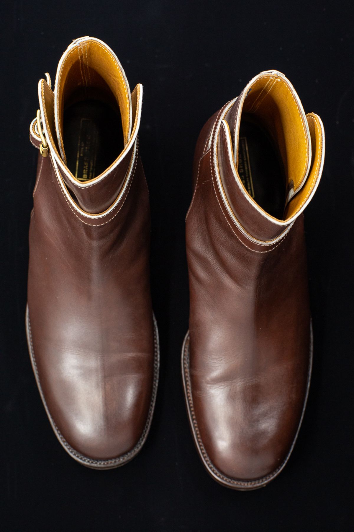 Photo by bhinks on November 4, 2022 of the Clinch Jodhpur Boots in Brown French Calfskin.