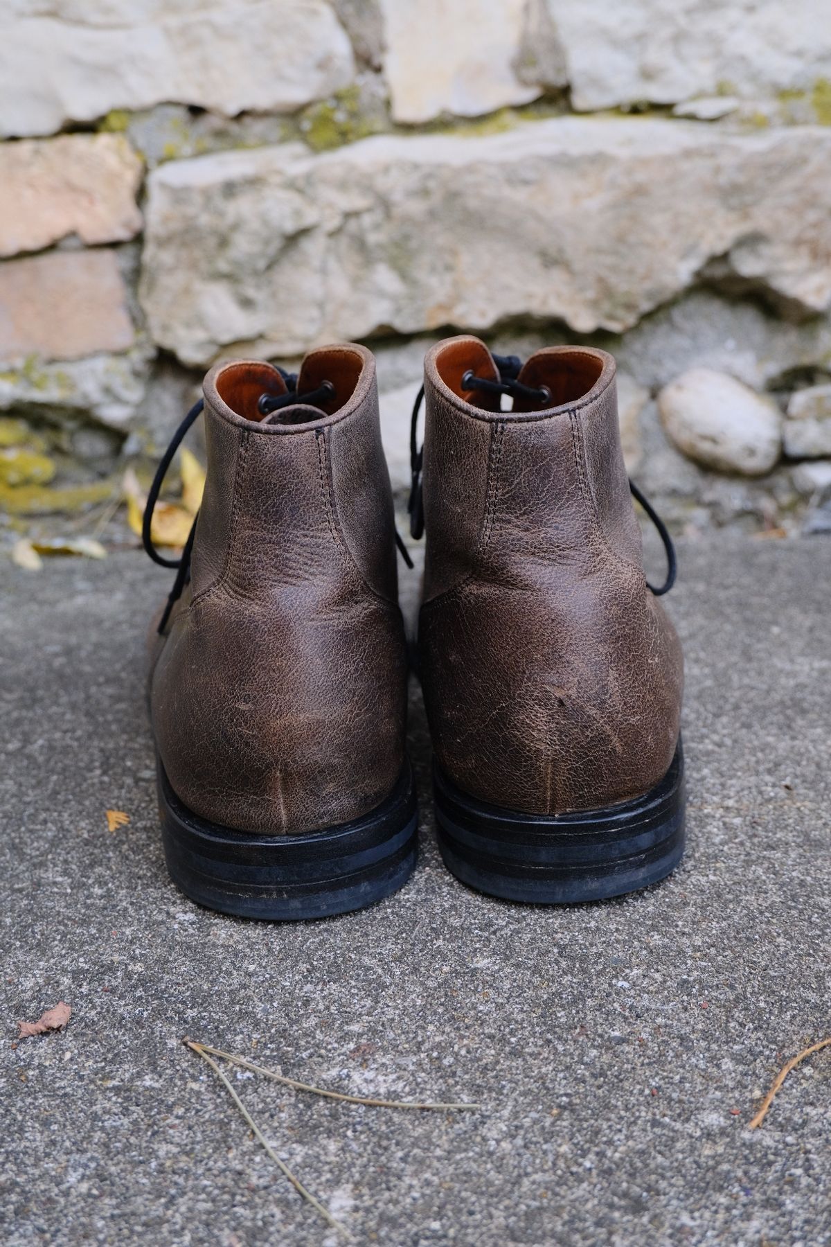 Photo by cuffcheckdenim on November 2, 2024 of the Grant Stone Garrison Boot in Gallun Teton Waxy Stag.