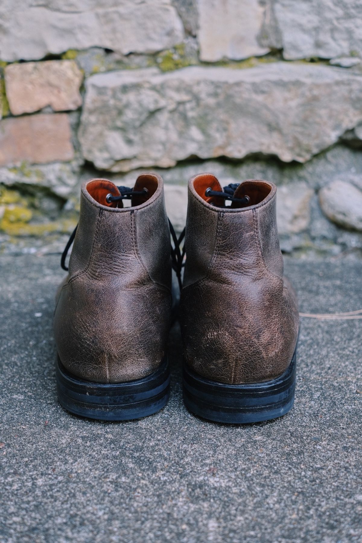 Photo by cuffcheckdenim on December 2, 2024 of the Grant Stone Garrison Boot in Gallun Teton Waxy Stag.