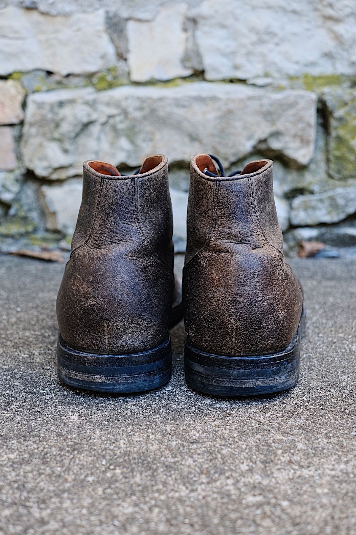 Photo by cuffcheckdenim on March 1, 2025 of the Grant Stone Garrison Boot in Gallun Teton Waxy Stag.